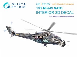 Quinta Studio QD+72185 Mi-24V NATO 3D-Printed & coloured Interior on decal paper (Hobby Boss/ARK Models) (with 3D-printed resin parts) 1/72