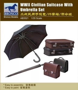 Bronco AB3521 WWII Civilian Suitcase w/Umbrella Set 1/35