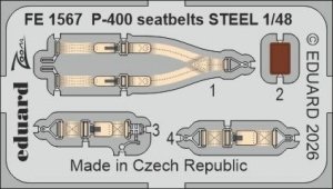 Eduard FE1567 P-400 seatbelts STEEL for ARMA HOBBY 1/48