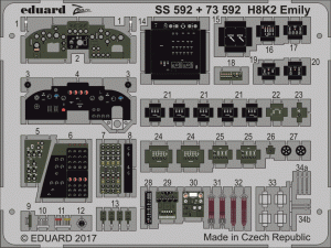 Eduard 73592 H8K2 Emily cockpit interior HASEGAWA 1/72