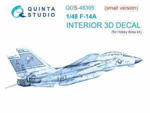 Quinta Studio QDS48395 F-14A 3D-Printed & coloured Interior on decal paper (Hobby Boss) (Small version) 1/48