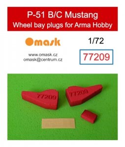 Omask 77209 P-51 B/C Mustang wheel bay plugs (for Arma Hobby) 1/72