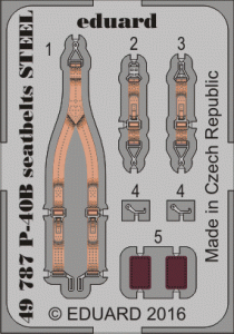 Eduard 49787 P-40B seatbelts STEEL AIRFIX 1/48
