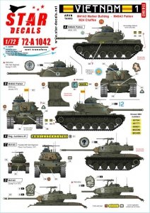 Star Decals 72-A1042 Vietnam 1. M24 Chaffee, M41 Walker Bulldog and M48A3 Patton inSouth Vietnamese army 1/72