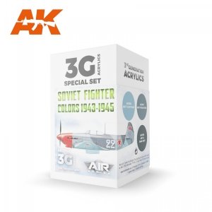 AK Interactive AK11742 SOVIET FIGHTER COLORS 1943-1945 3x17 ml