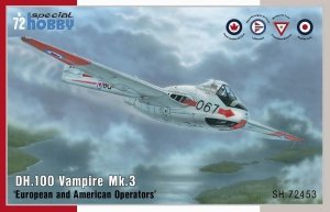 Special Hobby 72453 DH.100 Vampire Mk.3 ’European and American Operators’ 1/72