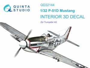 Quinta Studio QD32144 P-51D Mustang 3D-Printed & coloured Interior on decal paper (Trumpeter) 1/32