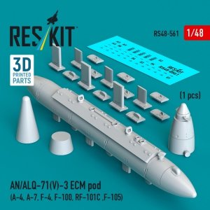 RESKIT RS48-0561 AN/ALQ-71(V)-3 ECM pod (1pcs) (3D Printed) 1/48