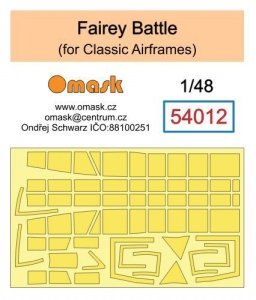 Omask 54012 Fairey Battle (for Classic Airframes) 1/48
