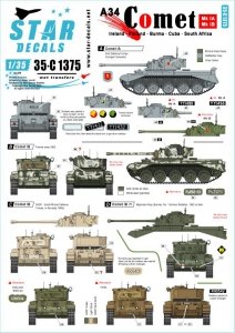 Star Decals 35-C1375 A34 Comet Post-war operators 1/35