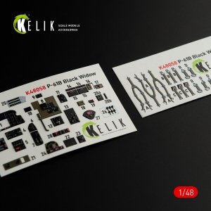 KELIK K48058 P-61B BLACK WIDOW INTERIOR 3D DECALS FOR GWH KIT 1/48