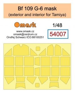 Omask 54007 Bf 109 G-6 mask (exterior and interior for Tamiya) 1/48