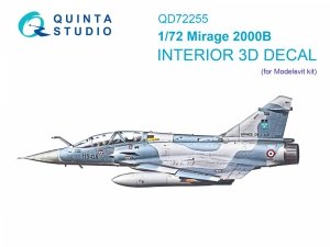 Quinta Studio QD72255 Mirage 2000B 3D-Printed & coloured Interior on decal paper (Modelsvit) 1/72