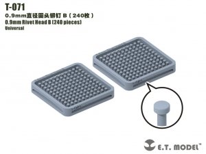 E.T. Model T-071 0.9mm Rivet Head B (240 pieces) ( nity )