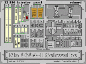 Eduard 32550 Me 262A Schwalbe interior 1/32 TRUMPETER