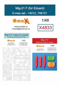 Omask X4833 Mig-21F O-Max Set (for Eduard)(masks and EVA wheel bay plugs) (for Revell) 1/48 