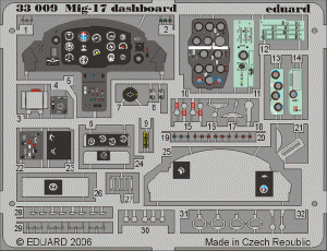 Eduard 33009 MiG-17 dashboard  TRUMPETER1/32