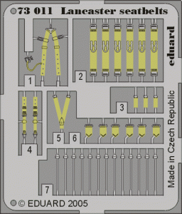 Eduard 73011 Lancaster seatbelts 1/72