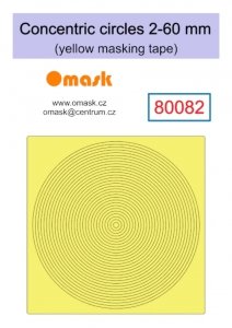 Omask 80082 Concentric circles 2-60 mm (yellow masking tape)
