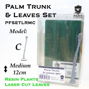 Paint Forge PFSETLRMC Laser Cut + Resin Plants PALM SET LEAVES + TRUNK C, size M