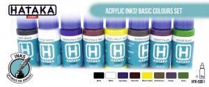 Hataka HTK-QS01 Acrylic Ink Basic Colours Set (8 pcs) 8x17ml