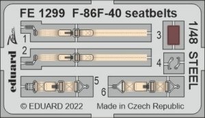 Eduard FE1299 F-86F-40 seatbelts STEEL AIRFIX 1/48