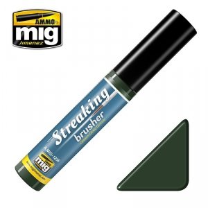 AMMO of Mig Jimenez 1256 Streaking Brusher Green Grey Grime