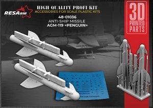 RESArm 48-01036 AGM-119 PENGUIN - Medium and short range anti-ship missile (WITH DECAL) (3D resin printing) 1/48