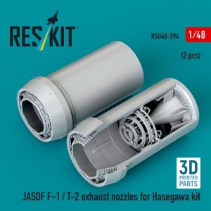 RESKIT RSU48-0594 JASDF F-1 / T-2 exhaust nozzles for Hasegawa kit (3D Printed) (1/48)