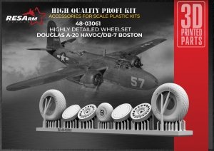 RESArm 48-03061 A-20 BOSTON - Wheels under load (3D resin printing) 1/48