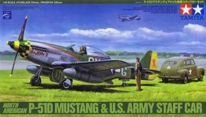Tamiya 89732 N.A. P51-D Mustang and Staff Car (1:48)