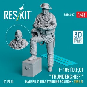 RESKIT RSF48-0067 F-105 (D,F,G) Thunderchief male pilot (in a standing position - type 2) (1 pcs) (3D Printed) 1/48