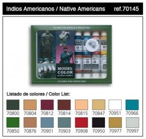 Vallejo 16 Model Color Set-Native Americans (70145)
