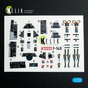 Kelik K72223 F-14B Tomcat - interior 3D decals for Academy kit (1/72)