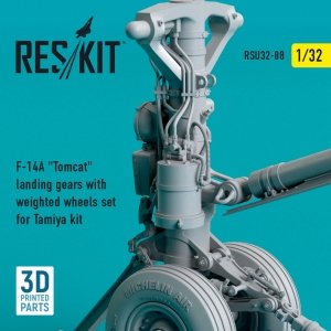 RESKIT RSU32-0088 F-14A TOMCAT LANDING GEARS WITH WEIGHTED WHEELS SET FOR TAMIYA KIT (3D PRINTED) 1/32