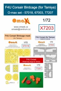 Omask X7203 F4U Corsair Birdcage O-max set (for Tamiya) 1/72