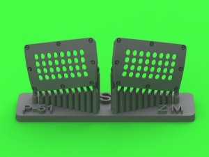 Master AM-32-142 P-51 Mustang - pokrywa wlotu powietrza do gaźnika - typ standardowy z otworami (do modelu Zoukei-Mura) 1/32