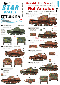 Star Decals 35-C1024 Spanish Civil War #4. Fiat Ansaldo 1/35