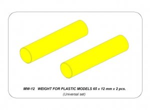 Aber MW-12 Dociążenie do plastikowych modeli / WEIGHT FOR PLASTIC MODELS 65 x 12 mm x 2 pcs