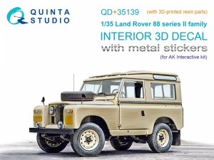 Quinta Studio QD+35139 Land Rover 88 series II family 3D-Printed & coloured Interior on decal paper (AK Interactive) (with 3D-printed resin parts) 1/35