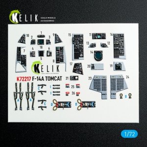 Kelik K72217 F-14A Tomcat - interior 3D decals for HobbyBoss kit (1/72)