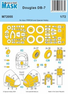Special Hobby M72055 Douglas DB-7 Mask (For Azur FRROM And Special Hobby) 1/72