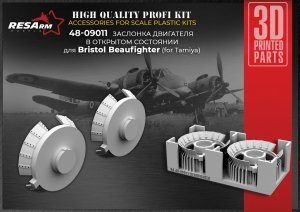 RESARM 48-09011 COWLING FLAPS Blinds - Bristol Beaufighter (for Tamiya) (3D resin printing) 1/48