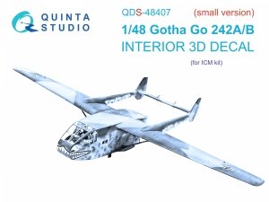 Quinta Studio QDS-48407 Go 242A-B 3D-Printed coloured Interior on decal paper (ICM) (Small version) 1/48