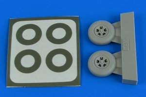 Aires 4787 Spitfire Mk.I wheels (5-Spoke) & paint masks 1/48 TAMIYA