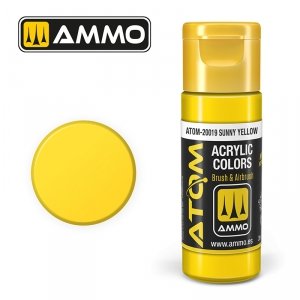 AMMO of Mig Jimenez 20019 ATOM COLOR Sunny Yellow 20ml