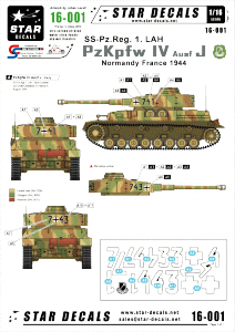 Star Decals 16-001 PzKpfw IV Ausf J - SS-Pz.Reg. 1 LAH 1/16
