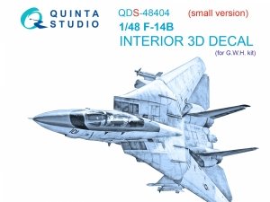 Quinta Studio QDS-48404 F-14B 3D-Printed & coloured Interior on decal paper (GWH) (small version) 1/48