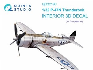 Quinta Studio QD32190 P-47N Thunderbolt 3D-Printed coloured Interior on decal paper (Trumpeter) 1/32