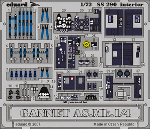 Eduard SS290 Gannet AS. Mk.1/4 interior 1/72 TRUMPETER